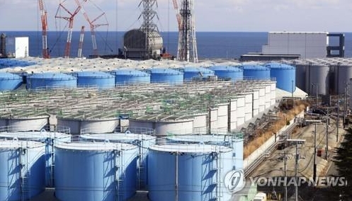 후쿠시마 원전의 오염수 보관 탱크. 사진=연합