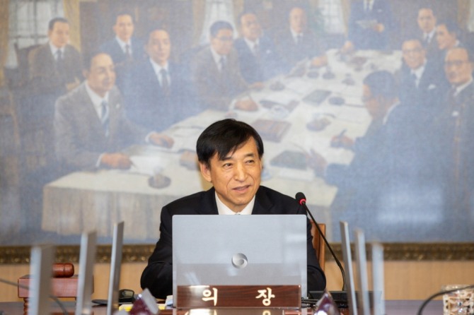 이주열 한국은행 총재가 2020년 첫 금융통화위원회를 주재하고 있다. 사진=뉴시스