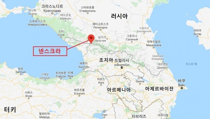 조지아 넨스크라(Nenskra)강 유역 위치. 사진=구글 맵 기반 그래픽처리