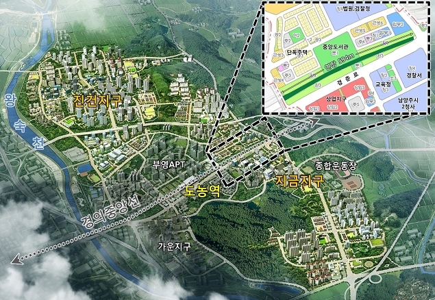 경기도 남양주시 다산신도시 내 경의중앙선 복개 구간 위치도. 사진=한국철도시설공단 