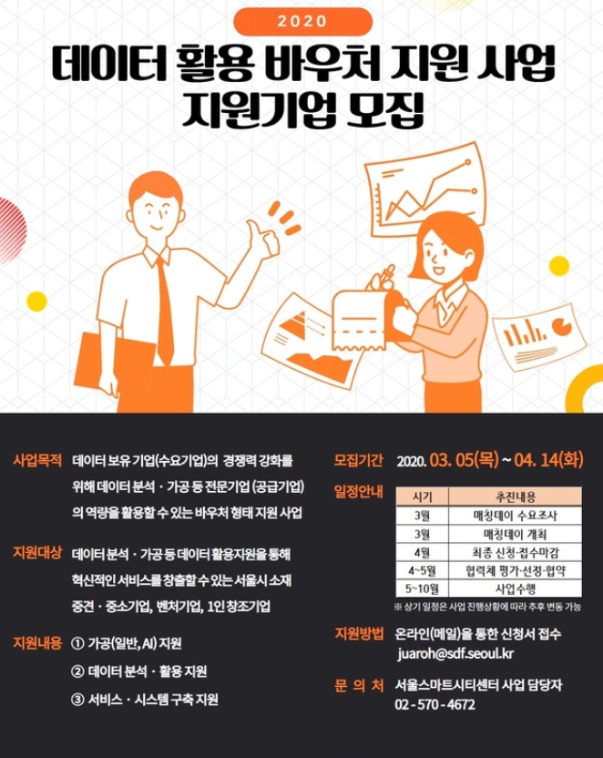 서울시 데이터 활용 바우처 지원사업 지원기업 모집 포스터. 사진=뉴시스