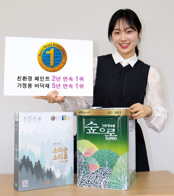 KCC와 KCC글라스가 2020년 한국 산업의 브랜드파워 조사에서 친환경 페인트 부문, 가정용 바닥재 부문 1위를 차지했다. 사진=KCC