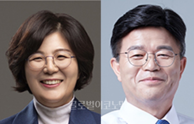 좌)더불어민주당 김보라 후보 (우)무소속 이기영 후보