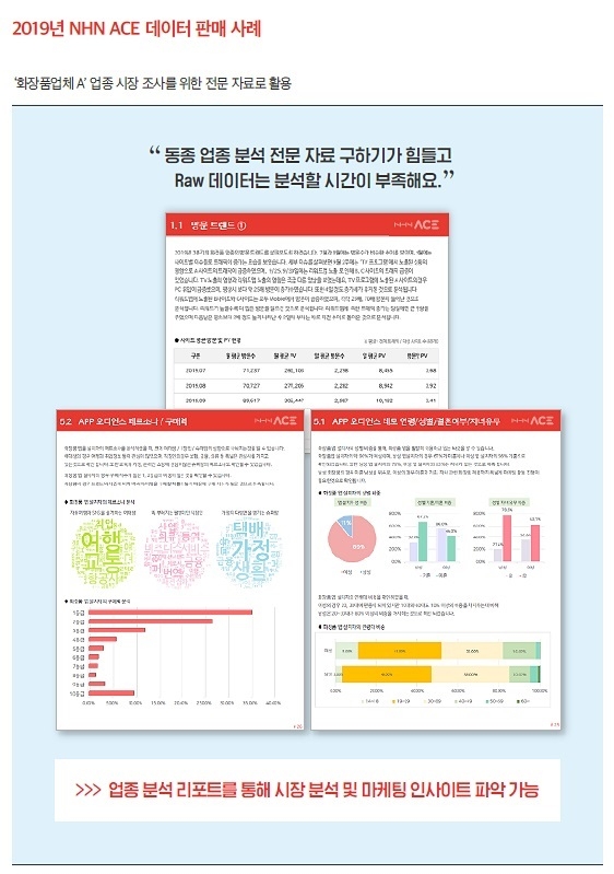 NHN ACE의 데이터바우처 지원사업 데이터 판매 사례도. 사진=NHN