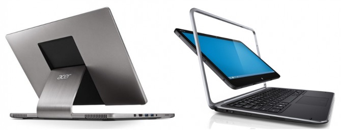 에이서 아스파이어 R7(왼쪽) ⓒ Acer, 델 XPS 12 컨버터블(오른쪽) ⓒ Dell