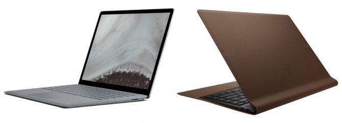 마이크로소프트 서피스 랩탑(왼쪽) ⓒ Microsoft, 휴렛팩커드 스펙터 폴리오(오른쪽) ⓒ Hewlett Packard