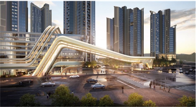 '트릴리언트 반포' 단지 문주 투시도. 사진=대우건설