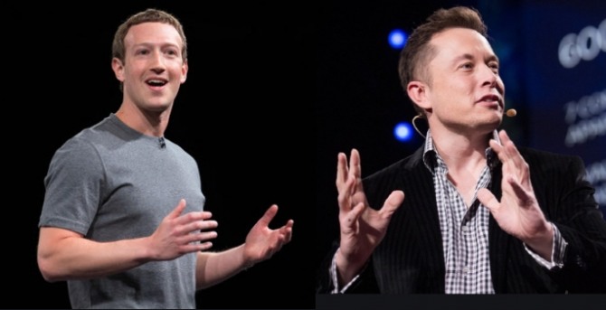 마크 저커버그 페이스북 최고경영자(왼쪽)와 일론 머스크 테슬라 CEO.