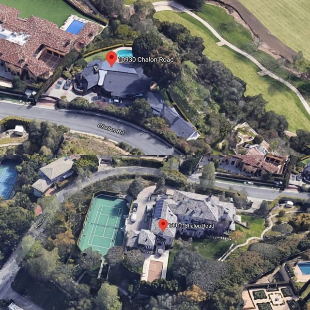 테슬라 CEO 일론 머스크가 최근 로스앤젤레스 호화 주택 지역 벨에어 인근 저택 2채를 부동산 시장에 내놓았다. 사진=구글 맵
