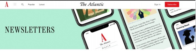 미국 전역에서 전국지와 지역지를 막론하고 정규직과 인턴기자들이 직장을 떠나고 있다. 일례로 주간지 애틀랜틱(The Atlantic)은 최근 21일 63명을 해고했다. 사진=애틀랜틱홈페이지캡처