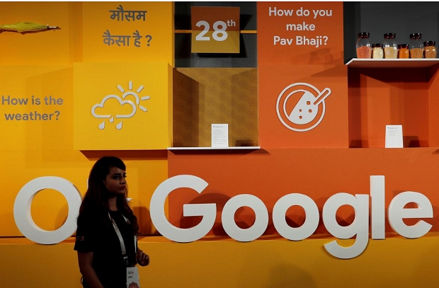 인도 뉴델리의 IT관련 행사장 내 구글부스 모습. 사진=로이터