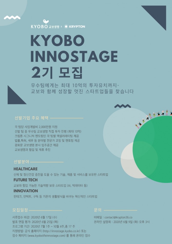 교보생명이 오는 17일까지 오픈이노베이션 '이노스테이지(INNOSTAGE)' 2기 참가 스타트업을 모집한다. 사진=교보생명