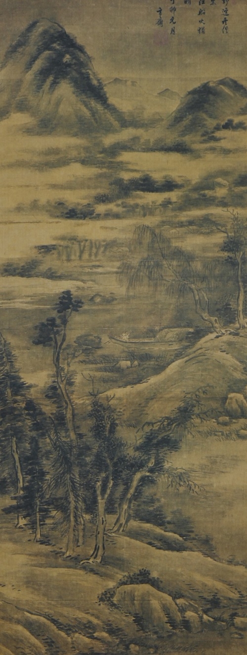 심사정 ‘강산야박도(江上夜泊圖)’, 수묵화, 18세기, 국립중앙박물관.