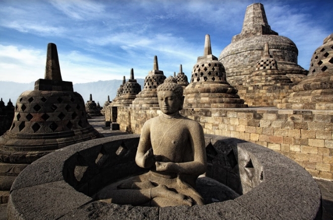  인도네시아 불교 유적지 보로부두르(Borobudur) 불탑 모습. 사진=주한인도네시아대사관 