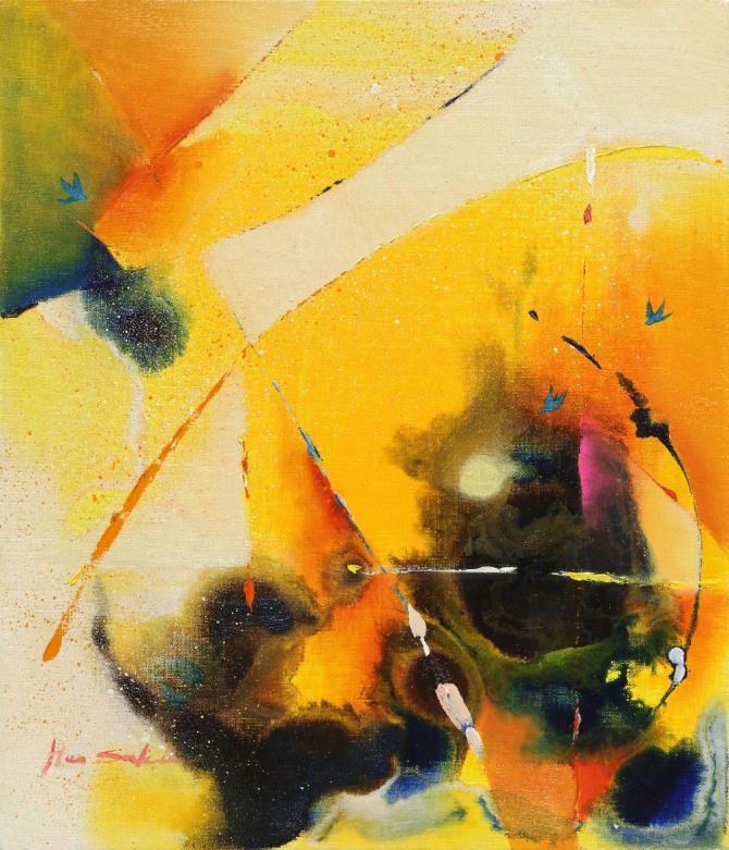 허숙이, '사계-바람 전', 53X41cm,acrylic& oil on canvas, 2020