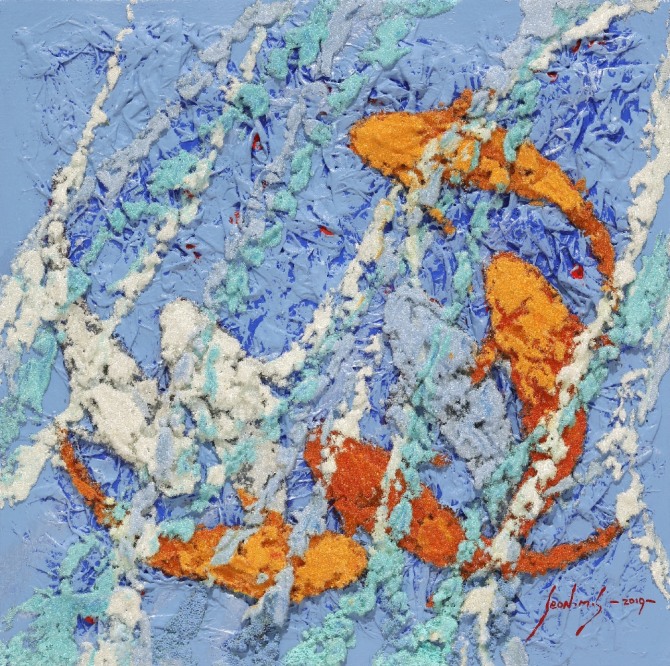 전미선, 비단잉어 KOI 325, 45.5X45.5cm ,oil on canvas, 2020