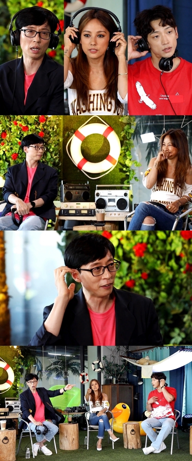 20일 오후 방송되는 MBC TV 예능 프로그램 '놀면 뭐하니?'에는 혼성그룹 싹쓰리 멤버 이효리, 비, 유재석이 데뷔곡 선정 2차 블라인드 테스트를 진행한다. 사진=MBC 제공
