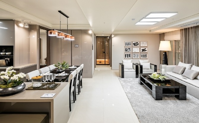 동양건설산업이 오는 23일 1순위 청약접수에 들어가는 청주 흥덕구 가경동의 ‘청주 동남파라곤’의 거실 인테리어 모습. 사진=동양건설산업