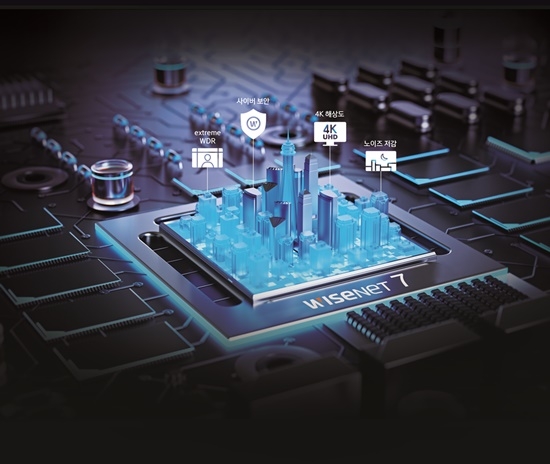 와이즈넷7 SoC 그래픽 이미지[사진=한화테크윈]