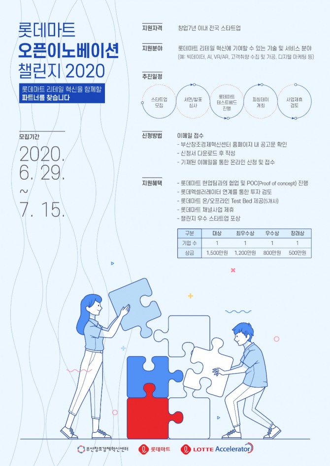 유통업계가 스타트업 육성에 나서고 있다. 롯데마트는 7월 15일까지 '오픈이노베이션 챌린지 2020'에 참가할 스타트업을 모집한다. 사진=롯데마트