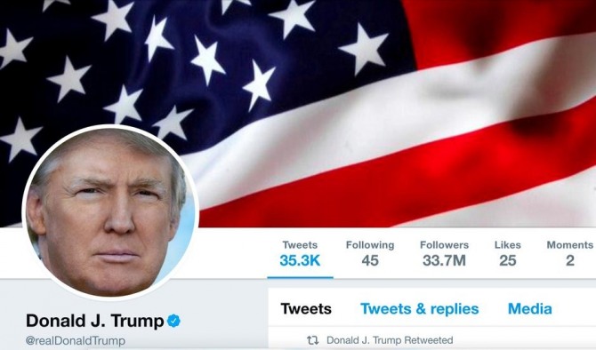 트위터가 도널드 트럼프 미국 대통령이 자사 플랫폼에 올린 이미지를 삭제했다고 밝혔다. 사진=로이터