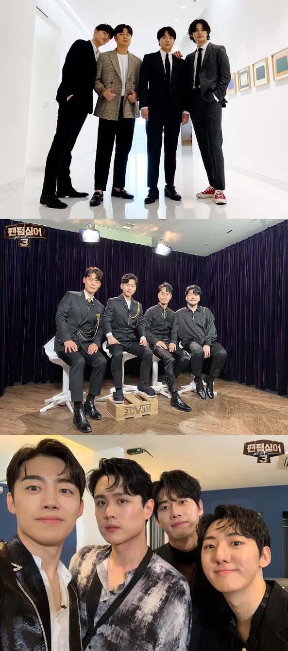 3일 밤 방송되는 JTBC '팬텀싱어3'은 대망의 생방송 파이널 무대에 진출한 라비던스(맨 위), 라포엠(가운데), 레떼 아모르 팀  사진=JTBC 제공