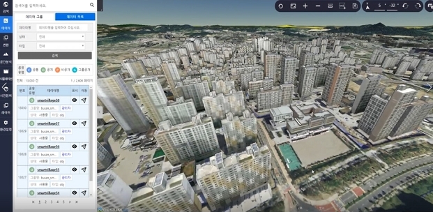 한국토지주택공사(LH)의 디지털 트윈 1단계 서비스 중  3D 입체 도시 구축 모습. 사진=LH 