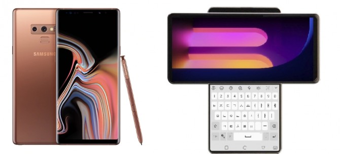 하반기 출시예정인 삼성전자 갤럭시노트20(왼쪽)과 LG전자의 새 스마트폰 '윙(코드명)'. 사진=각사 취합