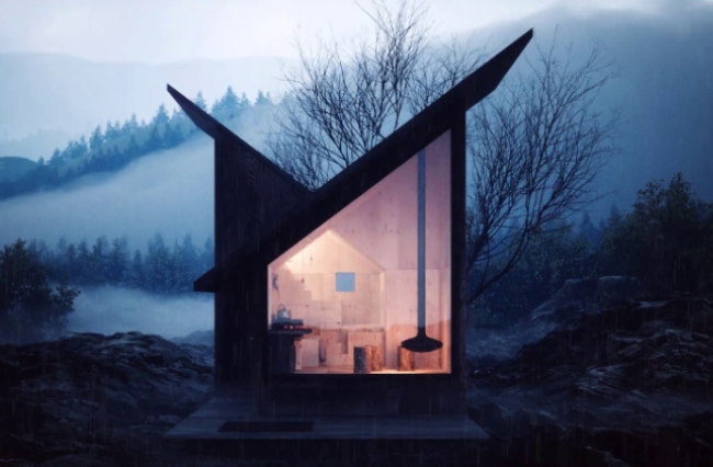 사진은 이탈리아 건축가 2명이 디자인한 조립식 극소주택 ‘Mountain Refuge’의 모습.