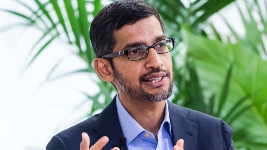 순다르 피차이 구글 CEO는 하원 반독점 소위원회 청문회에 앞서 소비자들에게 더 많은 선택권을 주는 경쟁력 있는 광고 플랫폼을 제공한다고 발표했다. 사진=CNBC 
