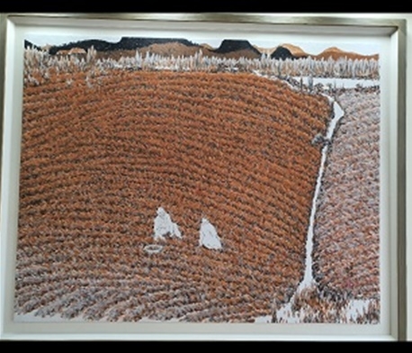 박병준의 , 한지에 황토 먹 백토, 1290cmX1640cm(100호), 2001