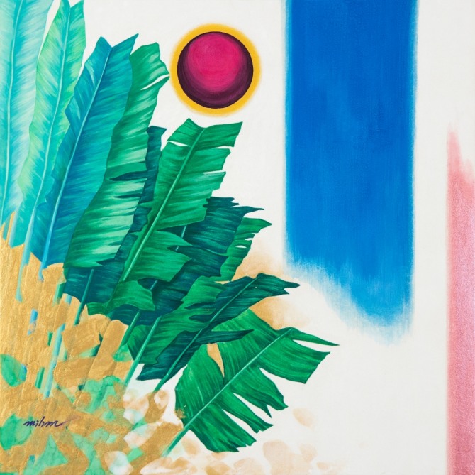 홍미림 작 여름, 한지에 채색, 50×50cm, 2020