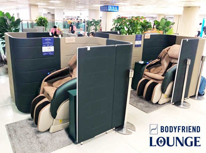 바디프랜드가 제주국제공항에 무인 안마의자 서비스를 제공하는 '바디프랜드 라운지'를 조성했다. 사진=바디프랜드