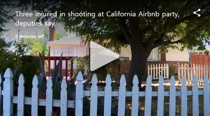 규정을 위반한 파티와 관련해 총격 사건이 발생한 미국 캘리포니아주 새크라멘토 카운티의 에어비앤비 숙소. 사진=폭스뉴스
