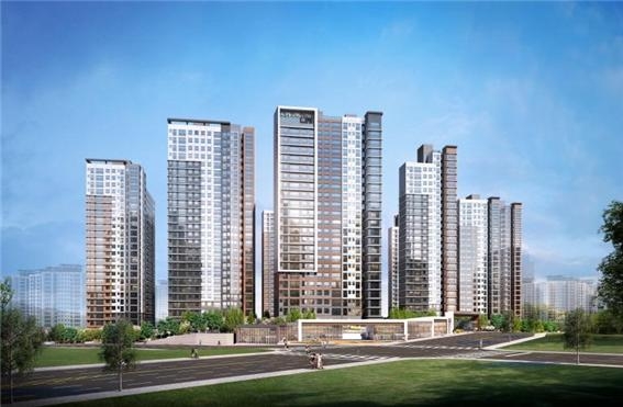 중흥건설그룹 중흥토건이 분양하는 경기도 화성시 '봉담2지구 중흥S-클래스 2차' B-4블록 단지의 투시도. 사진=중흥건설