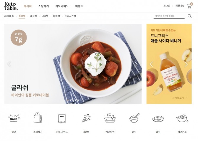 키토테이블은 자체 평가 기준을 개발하고 이를 상품에 기재한다. 사진=이달 8일 정식 출범한 키토테이블 홈페이지.