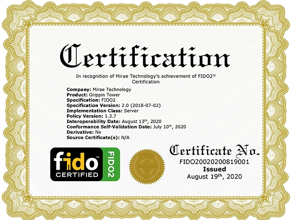 FIDO2 인증서