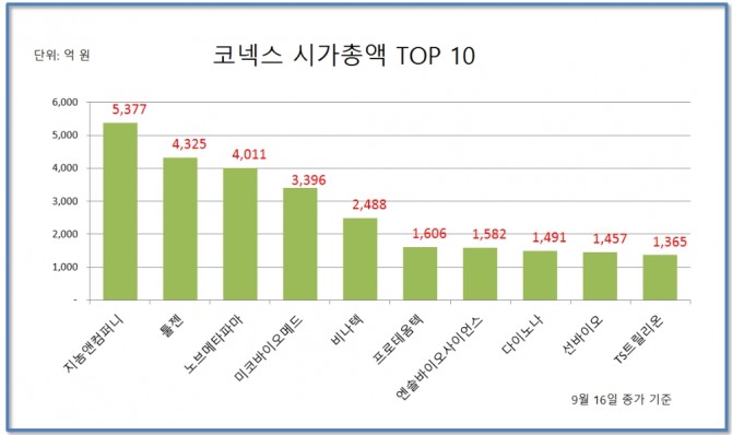 시가총액 상위 10종목   자료=한국거래소