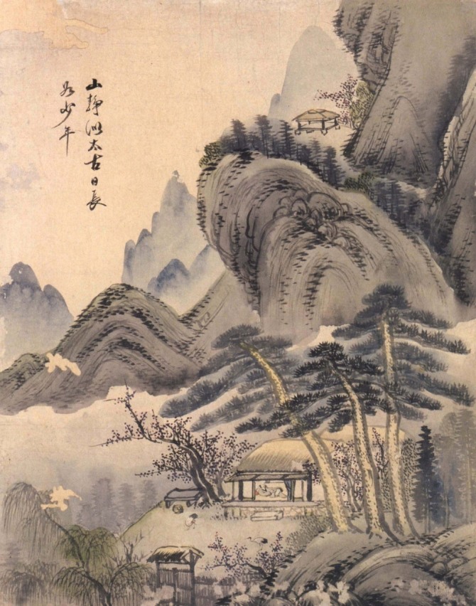 김희겸 ‘산정일장도(山靜日長圖)’, 18세기, 종이에 담채, 간송미술관.