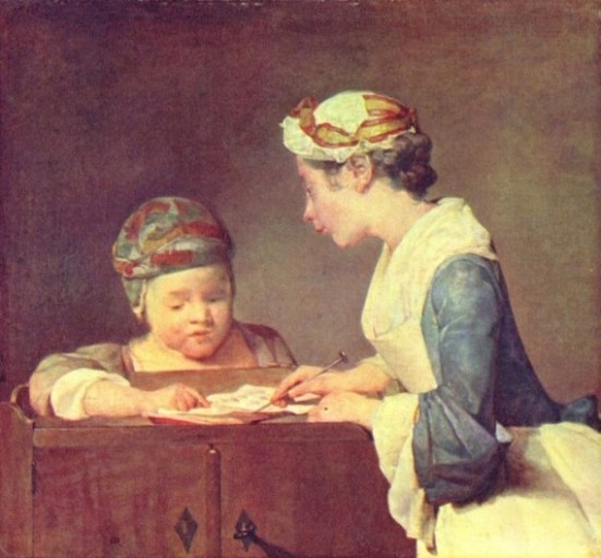 장 바티스트 시메옹 샤르댕 ‘젊은 여선생’, 18세기, 캔버스에 유채, 런던 내셔널갤러리.