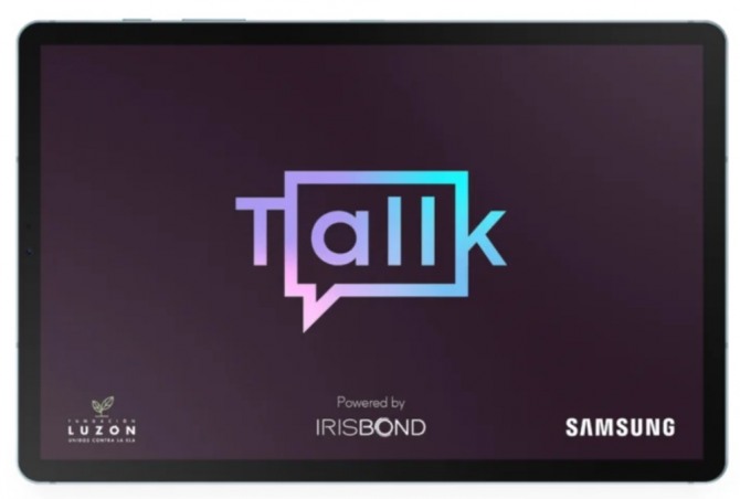 삼성전자가 최근 스페인에서 출시한 루게릭병 환자들의 의사 소통을 위한 시선추적 대화앱 '토크(Talk)'이 태블릿 초기 화면 모습. 사진=Andro 4 all 홈페이지