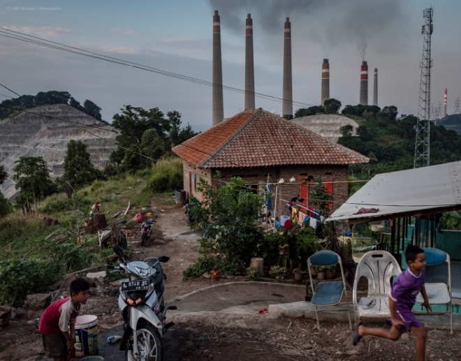 인도네시아 자바(Jawa) 석탄발전소 인근 마을 모습. 사진=그린피스 