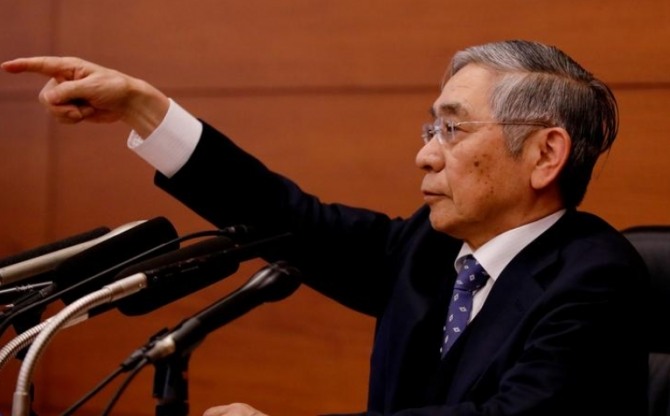 구로다 하루히코 일본은행 총재는 코로나19로 인한 경제적 타격을 완화하기 위해 추가 금융완화 조치를 취할 용의가 있음을 시사했다. 사진=로이터