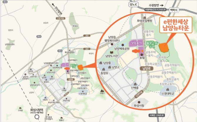 대림산업 'e편한세상 남양뉴타운' 위치도. 사진=대림산업