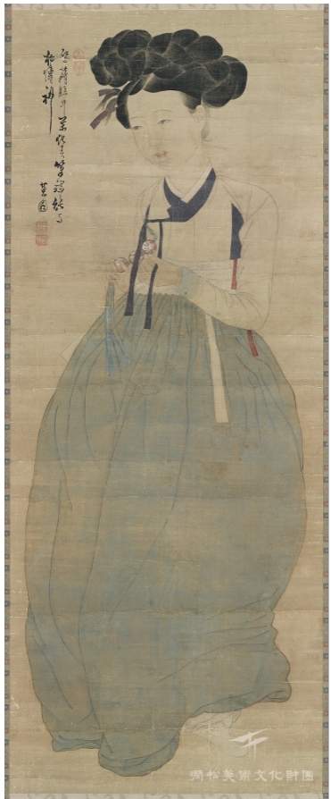 신윤복 ‘미인도(美人圖)’, 19세기, 비단에 채색, 간송미술관