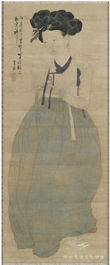 신윤복 ‘미인도(美人圖)’, 19세기, 비단에 채색, 간송미술관