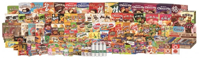 오리온 글로벌 제품들의 모습. 사진=오리온