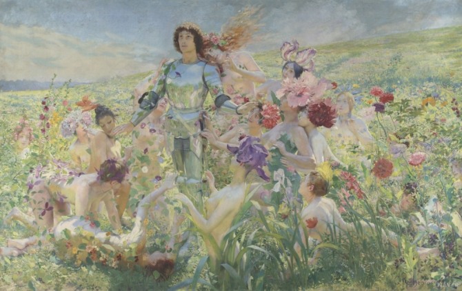 조르주 앙투안 로슈그로스 ‘꽃밭의 기사’, 19세기, 캔버스에 유채, 파리 오르세 미술관.