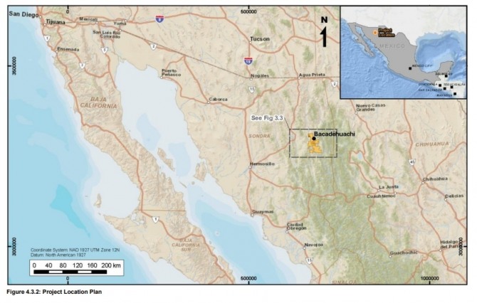 바카노라리튬의 멕시코 소노라 광산 위치. 사진=바카노라리튬