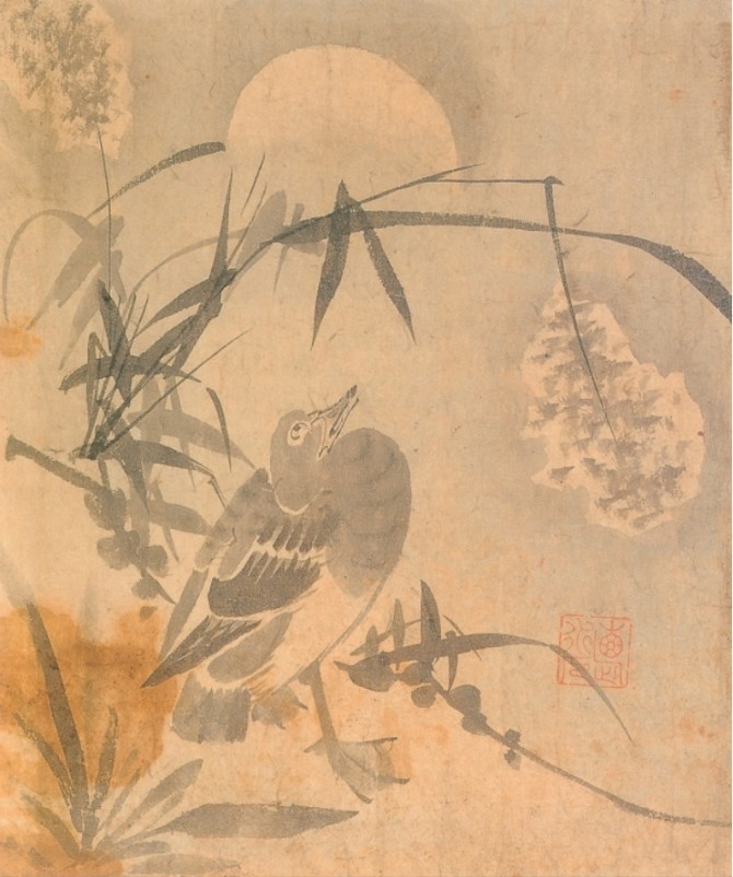 이매창 ‘월야노안(月夜蘆雁)’, 16세기, 종이에 먹, 강릉 오죽헌시립박물관.
